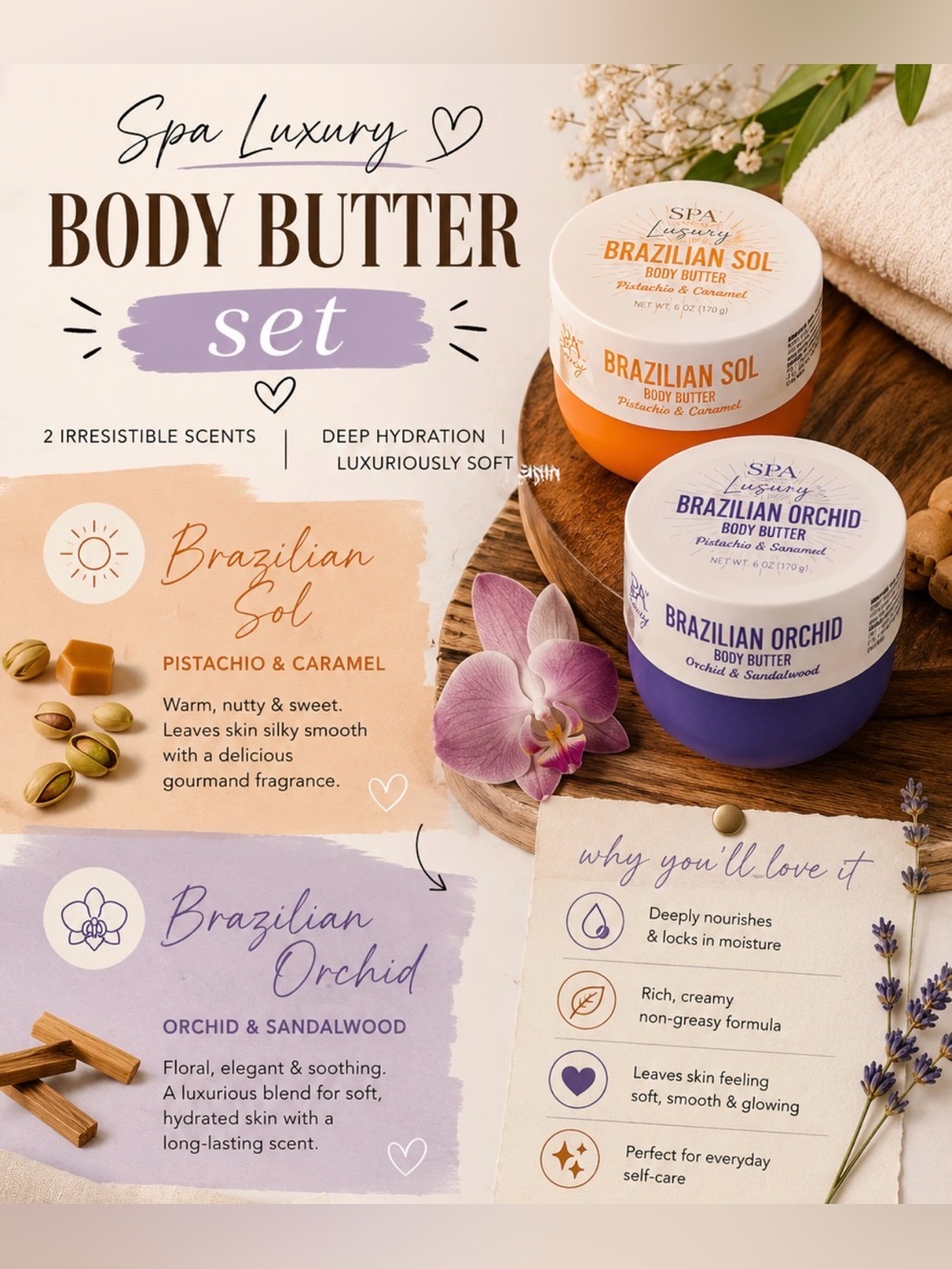 Brazilian Sol Brazilian Orchid Body Butter Duo